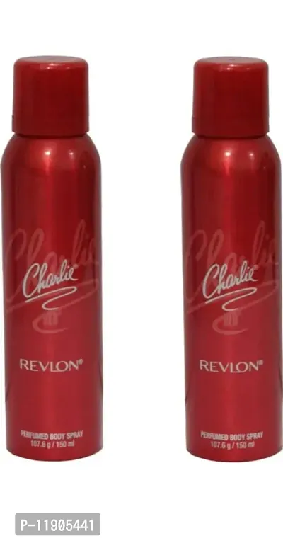 Crystal Dew Revlon Charlie Red Perfumed Combo Deodorant Spray - For Women Pack of 2 (150 ml x 2)