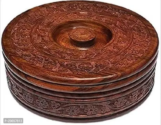 Wooden Handicraft Serving Chapati Box-thumb0