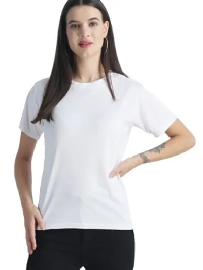 URKNIT Round Neck Solid Women Cotton T-Shirts