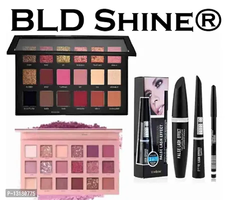 BLD Shine Nude + Rosegold Eyeshadow Plattes with 3in1 (Eyeliner + Mascara + Eyebrow Pencil)