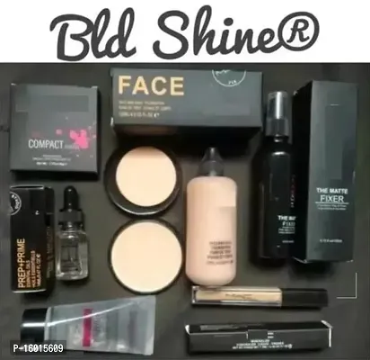 BLD Shine Makeup Combo of 6 Products (Fixer, Primer, Foundation, Compact, Face Serum  Concealer)-thumb0