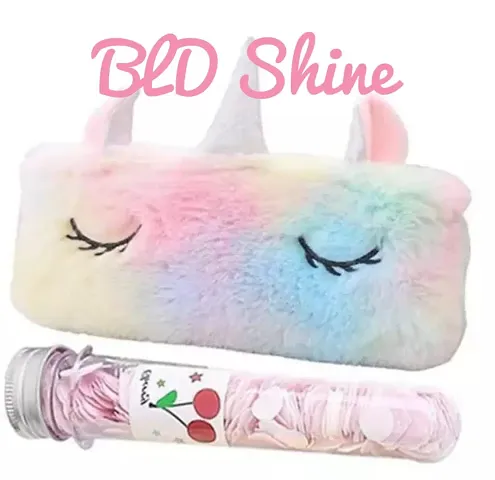 unicorn fur pouch for stationery items for kids girls and boys