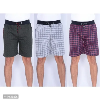 Men's Stylish Cotton Shorts- Rib Model with Zip Pockets (Pack of 3)