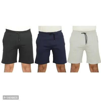 Men's Premium Quality Cotton Shorts With Zip pockets (Pack of 3)-thumb0