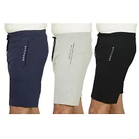 Men's Premium Quality Cotton Shorts With Zip pockets (Pack of 3)-thumb1