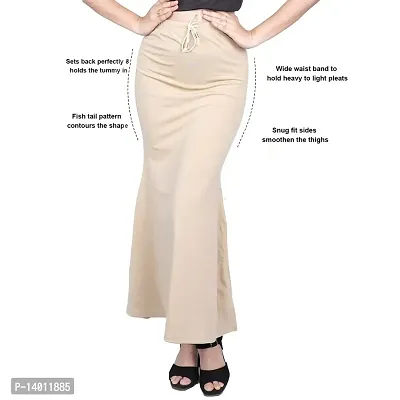 Silhouette Saree Shapewear, Beige Women's Cotton Lycra Saree Shapewear  Petticoat