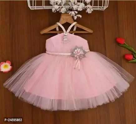 Beautiful Pink Net Frock For Baby Girl