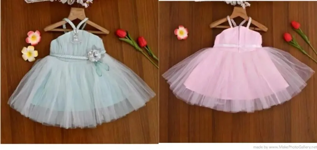 Beautiful Net Dress For Baby Girl Pack of 2