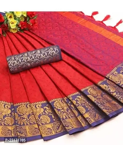 Stylish Fancy Designer Cotton Silk Saree With Blouse Piece For Women