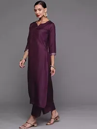 R K FASHION Women's Straight Kurta Set with Dupatta (M, Wine)-thumb3