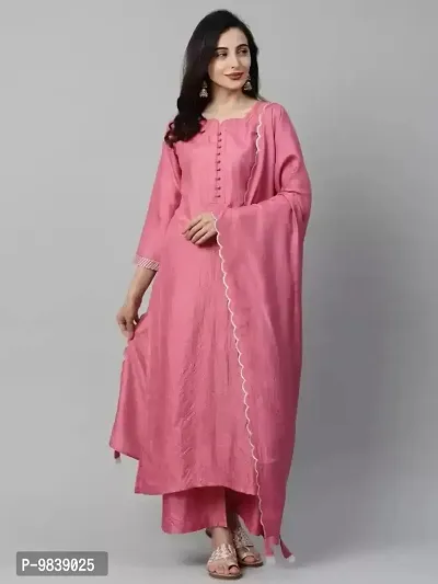 R K FASHION Women's Straight Kurta Set with Dupatta (XXL, Light Pink)-thumb4