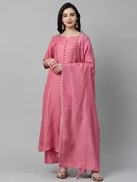 R K FASHION Women's Straight Kurta Set with Dupatta (XL, Light Pink)-thumb3