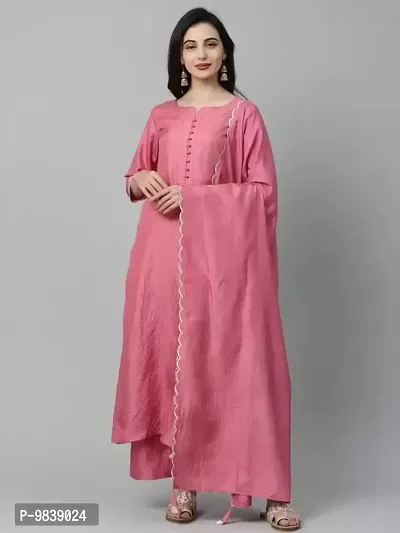 R K FASHION Women's Straight Kurta Set with Dupatta (XL, Light Pink)-thumb4