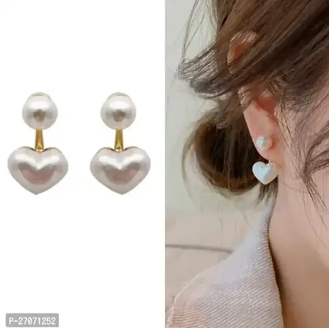 Pearl Heart Shaped Delicate Earrings