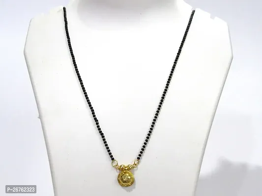 Shree Mauli Creation Black Beads Single Layer Golden Pendant Mangalsutra FOR WOMEN SMCMG93
