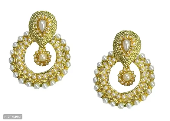 Shree Mauli Creation Multi Colour Alloy with Pearl Chandbali Earrings For Women SMCE56