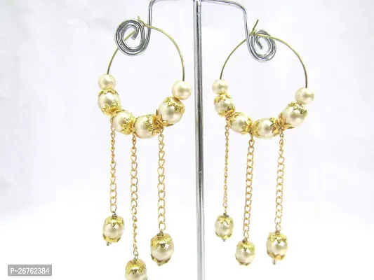 Shree Mauli Creation Multicolour Alloy Multi Pearl Fancy Hoops Earring for Women SMCE494-thumb4