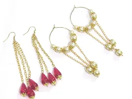 Shree Mauli Creation Multicolour Alloy Multi Pearl Fancy Hoops Earring for Women SMCE494-thumb1