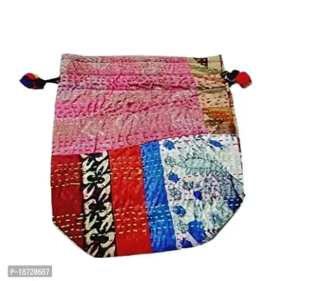 Fashweave Handmade Ethnic Embroidery Muti Color Potli Bag Handbag, Wristlets, Clutch Batwa for Women and Girls