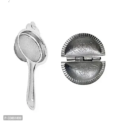 Durable Stainless Steel Tea Strainer With Aluminum Gujiya Mold Pack Of 2