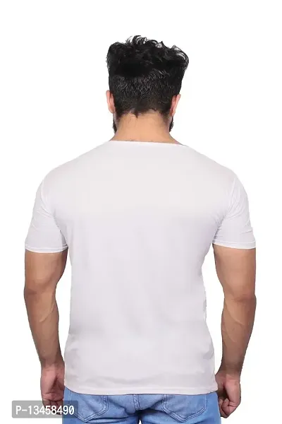 NITYANAND CREATIONS Round Neck Graphic Printed White T-Shirt [Model-9900689]-thumb2