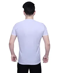 Round Neck Graphic Printed White T-Shirt-814 -S-thumb1