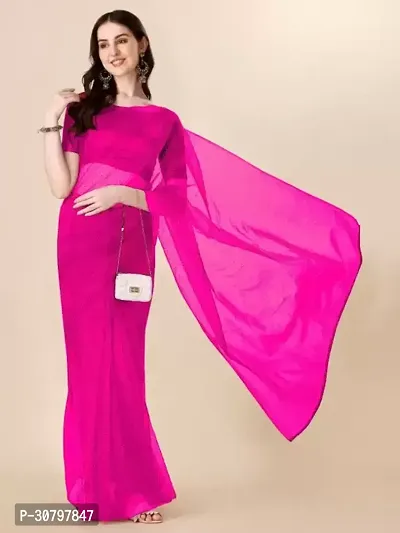 Stylish Cotton Silk Pink Saree with Blouse piece For Women