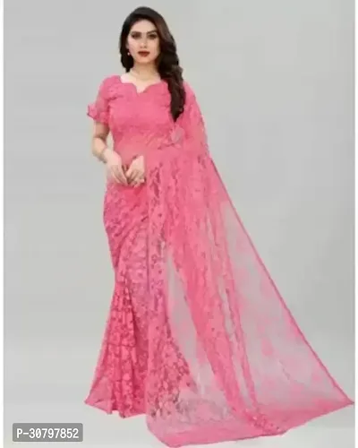 Stylish Cotton Silk Pink Saree with Blouse piece For Women