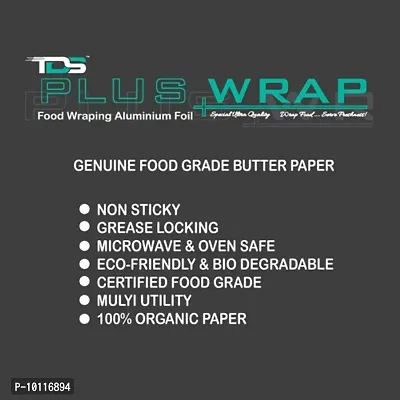 TDS PLUS WRAP 18 Meter Plain Butter Paper(Off White) Pack 3-thumb3