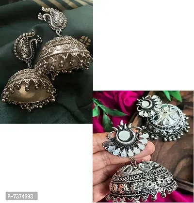 Jhumka Combo(Oxidized silver)-thumb0