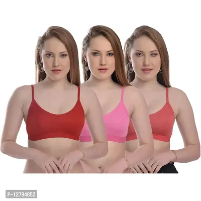 BELLABEAUTY Women Non Padded Sports Bra Pack of 3 (34, MULTICOLUR 1)-thumb0