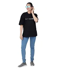 VASTRAHOLICS Stylish Roundneck Oversize fit Tshirt for Men and Women Black-thumb4