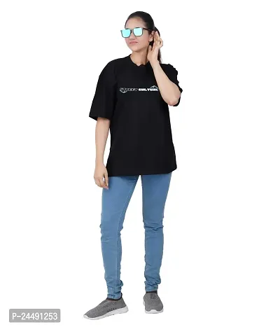 VASTRAHOLICS Stylish Roundneck Oversize fit Tshirt for Men and Women Black-thumb5