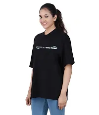 VASTRAHOLICS Stylish Roundneck Oversize fit Tshirt for Men and Women Black-thumb2