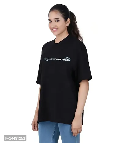 VASTRAHOLICS Stylish Roundneck Oversize fit Tshirt for Men and Women Black-thumb3