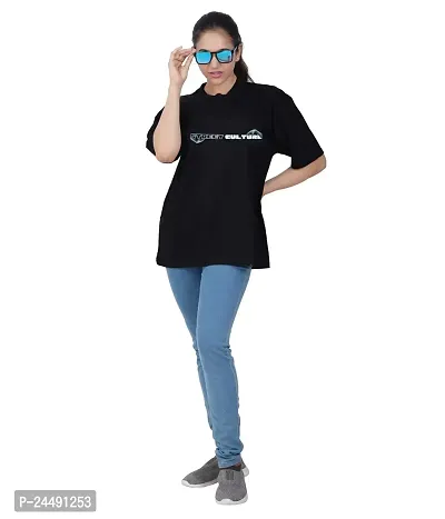 VASTRAHOLICS Stylish Roundneck Oversize fit Tshirt for Men and Women Black-thumb4