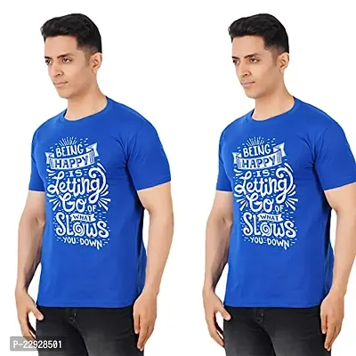 Stylish Fancy Cotton Round Neck T-Shirts For Men Pack Of 2-thumb0