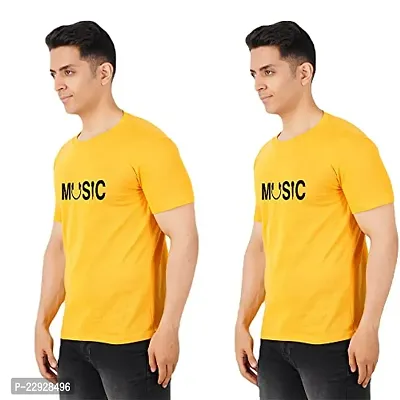 Stylish Fancy Cotton Round Neck T-Shirts For Men Pack Of 2-thumb0