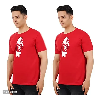 Stylish Fancy Cotton Round Neck T-Shirts For Men Pack Of 2-thumb0