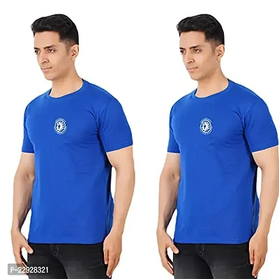 Stylish Fancy Cotton Round Neck T-Shirts For Men Pack Of 2-thumb0