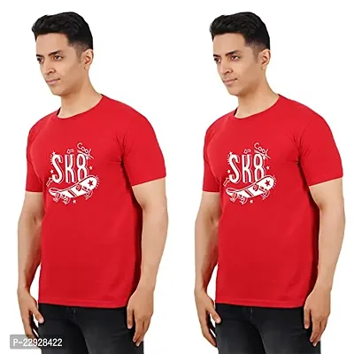 Stylish Fancy Cotton Round Neck T-Shirts For Men Pack Of 2-thumb0