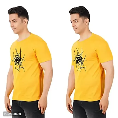 Stylish Fancy Cotton Round Neck T-Shirts For Men Pack Of 2