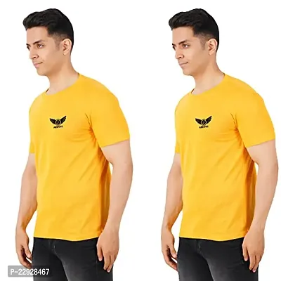 Stylish Fancy Cotton Round Neck T-Shirts For Men Pack Of 2-thumb0