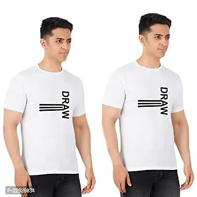 Stylish Fancy Cotton Round Neck T-Shirts For Men Pack Of 2-thumb0