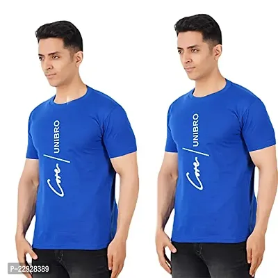 Stylish Fancy Cotton Round Neck T-Shirts For Men Pack Of 2-thumb0