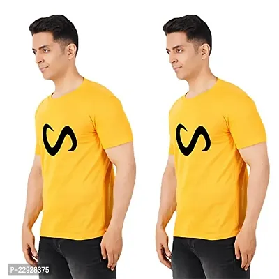 Stylish Fancy Cotton Round Neck T-Shirts For Men Pack Of 2-thumb0