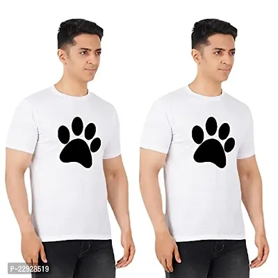 Stylish Fancy Cotton Round Neck T-Shirts For Men Pack Of 2-thumb0