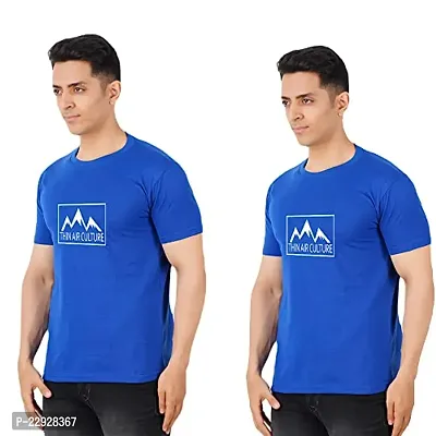 Stylish Fancy Cotton Round Neck T-Shirts For Men Pack Of 2