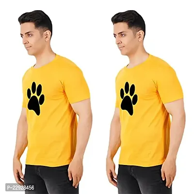 Stylish Fancy Cotton Round Neck T-Shirts For Men Pack Of 2-thumb0