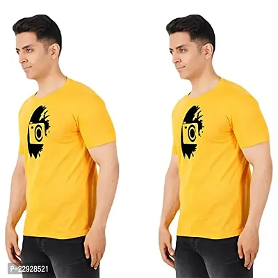 Stylish Fancy Cotton Round Neck T-Shirts For Men Pack Of 2